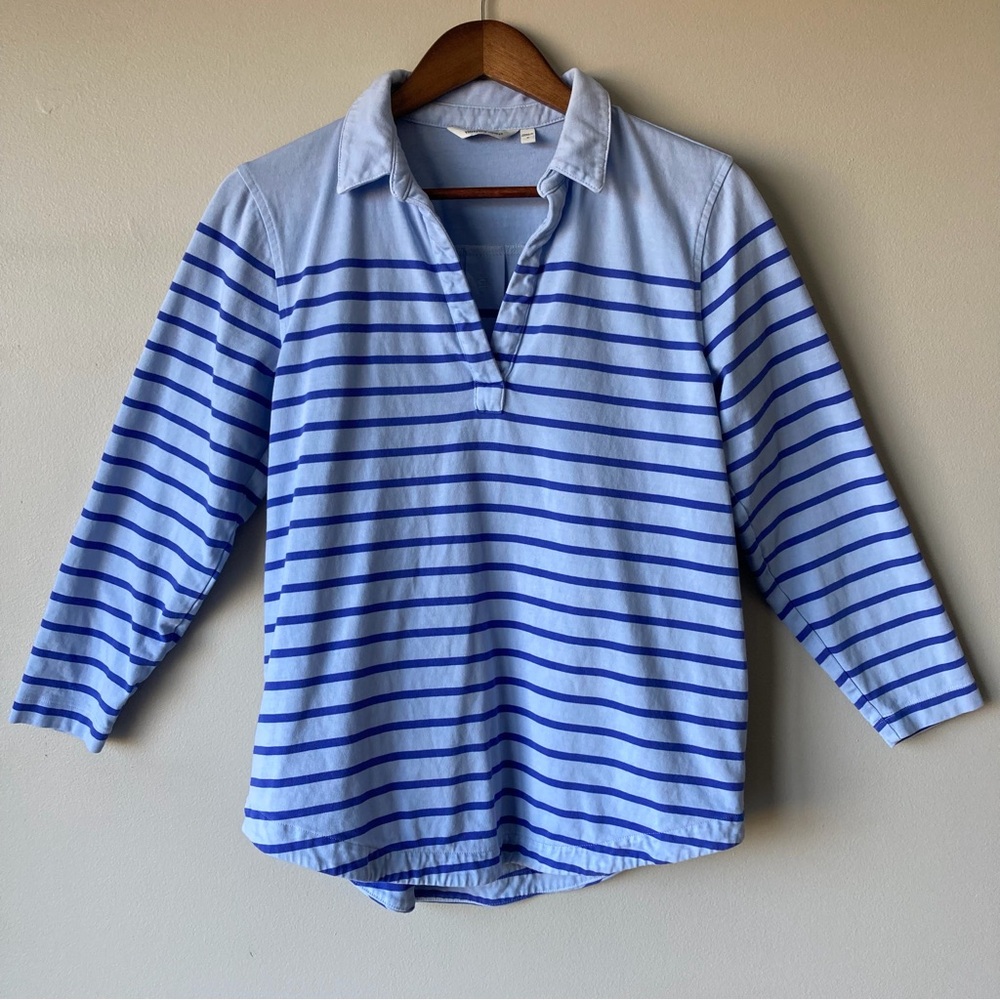 Vineyard Vines Light Blue & Royal Blue Striped Polo Women’s‎ Small